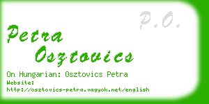 petra osztovics business card